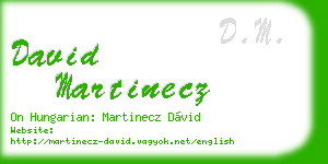 david martinecz business card
